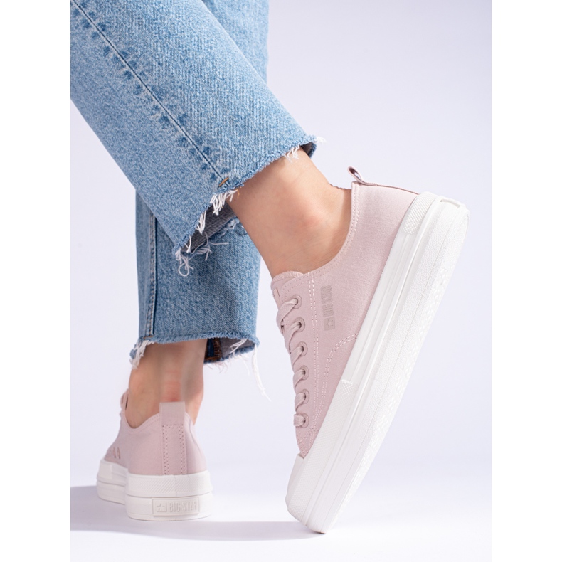 Sneakers da donna sulla piattaforma rosa Big Star LL274970800 1