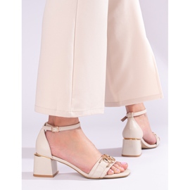 Sandalo a blocco Shelovet beige da donna 2