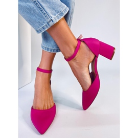 Vonetta Décolleté con tacco basso aperto fucsia rosa 2