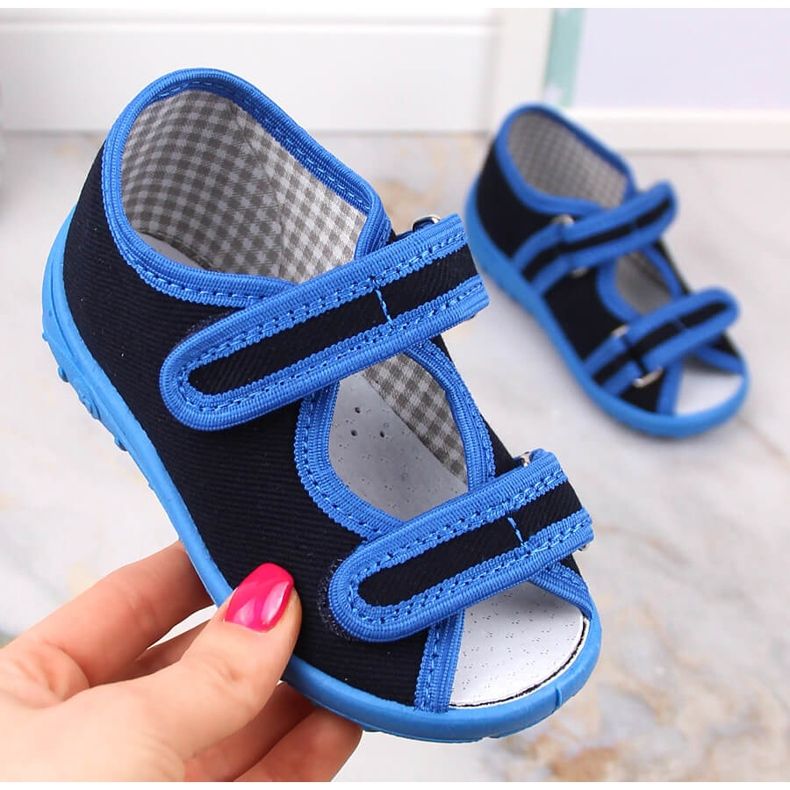 Ciabatte bambino sandali casa Nazo blu 1