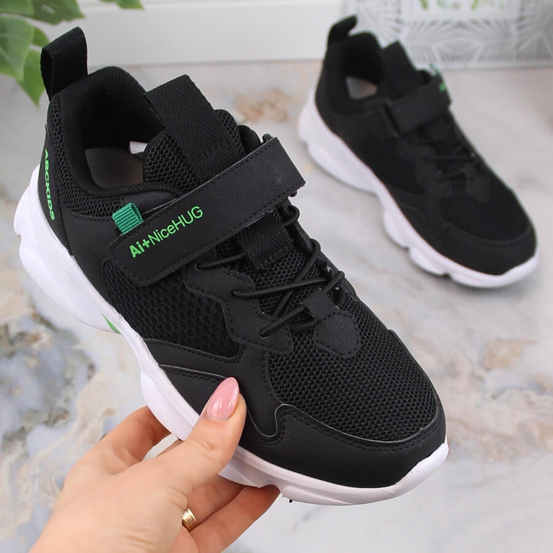 Atletico Scarpe sportive da bambino con velcro nere AbcKids B012310219 nero 1