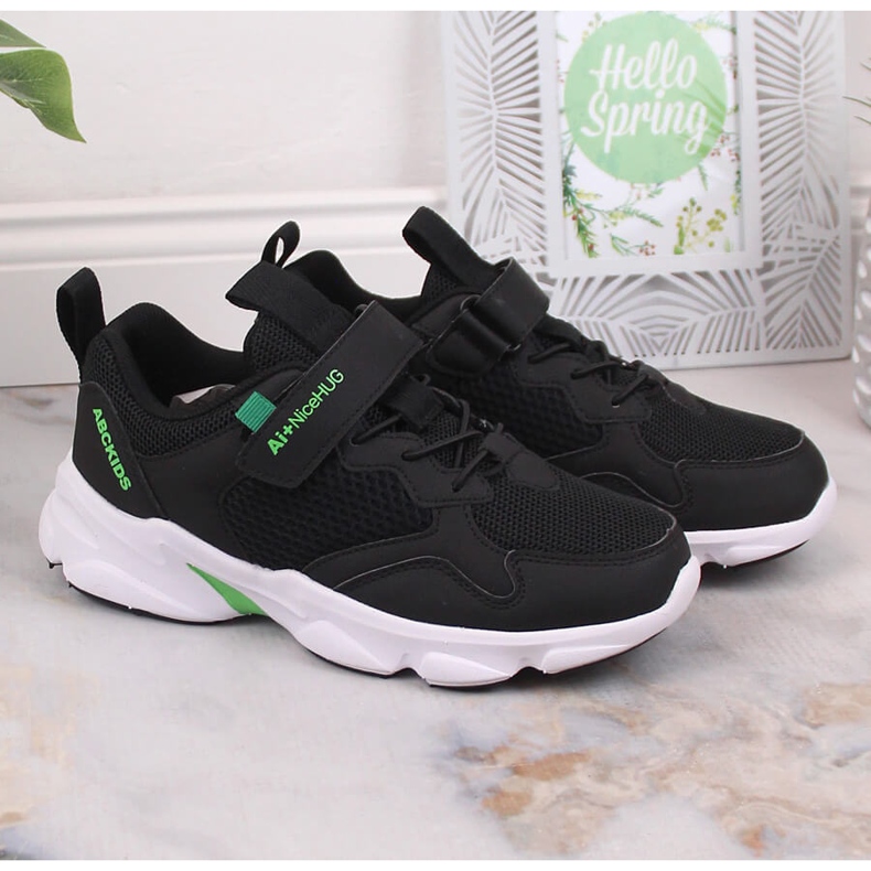 Atletico Scarpe sportive da bambino con velcro nere AbcKids B012310219 nero 2