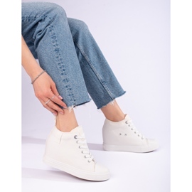 Sneakers bianche da donna con zeppa Big Star nascosta LL274035 bianco 1