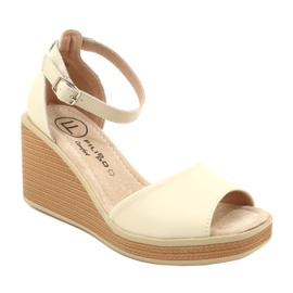 Filippo DS4507 BE Sandali con zeppa in pelle, Beige 1