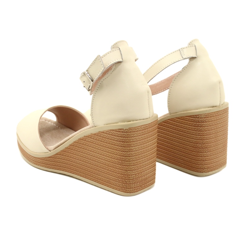 Filippo DS4507 BE Sandali con zeppa in pelle, Beige 4