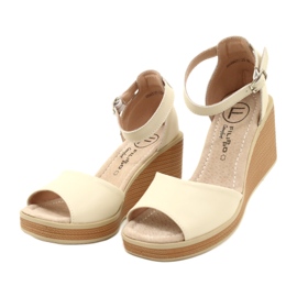 Filippo DS4507 BE Sandali con zeppa in pelle, Beige 3