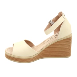 Filippo DS4507 BE Sandali con zeppa in pelle, Beige 2
