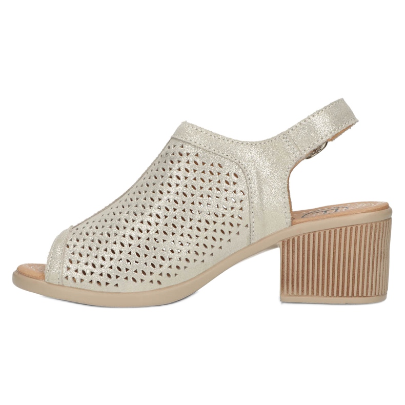 Sandali Filippo in pelle traforata beige/oro DS4475 d'oro 4