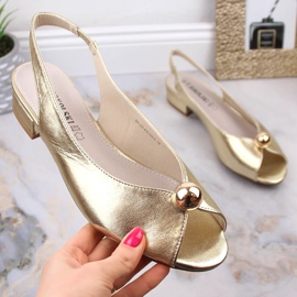 Sandali dorati piatti da donna T.Sokolski L23-435 d'oro 1