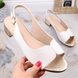 Sandali piatti da donna bianchi Sergio Leone SK829 bianco 1