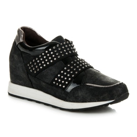 Kylie Sneakers con zeppa di roccia nero 1
