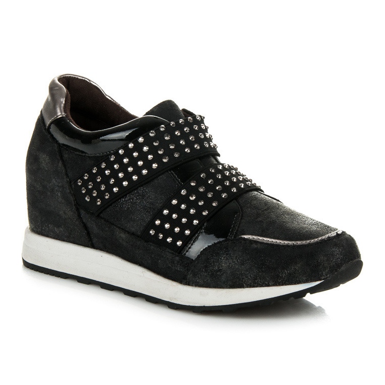 Kylie Sneakers con zeppa di roccia nero 1