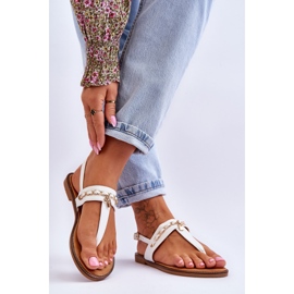 PG1 Sandali Donna Con Catena Jessica Bianchi bianco 2