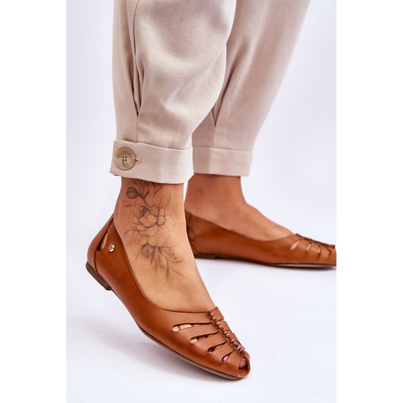 Lemar Comode ballerine in pelle da donna marrone Luka 2