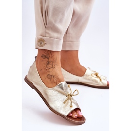 Ballerinas in pelle femminile Zazoo 2660/007 oro d'oro 2