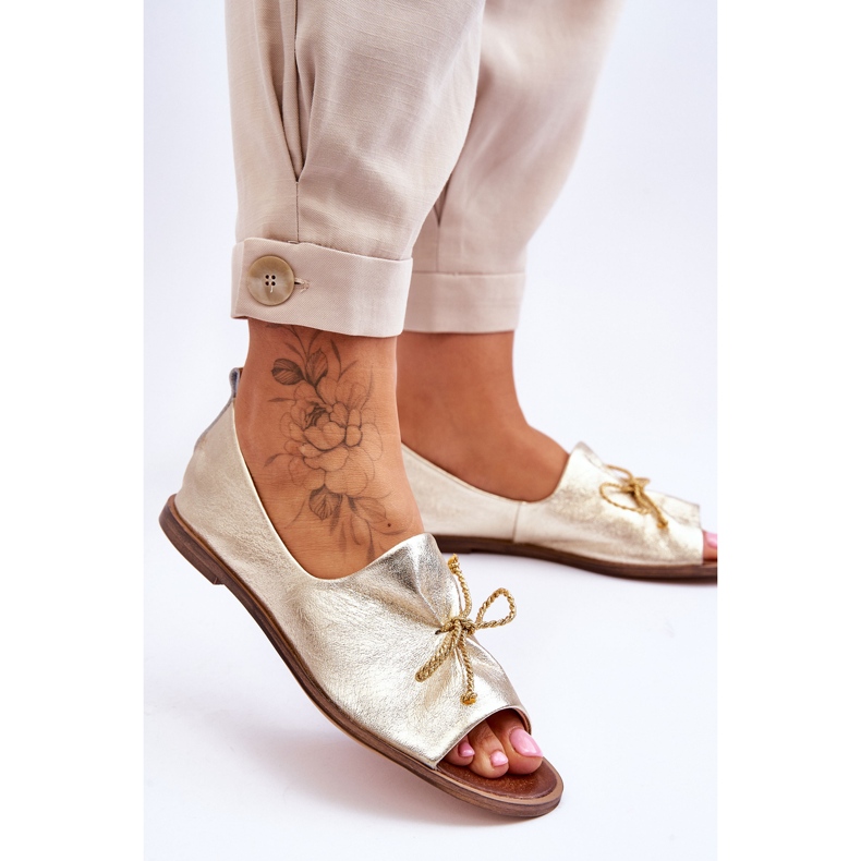 Ballerinas in pelle femminile Zazoo 2660/007 oro d'oro 2