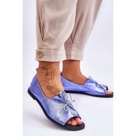 Ballerine Donna in Pelle Nicole 2660/066 Blu 2