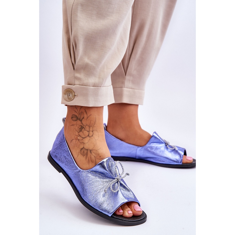 Ballerine Donna in Pelle Nicole 2660/066 Blu 2