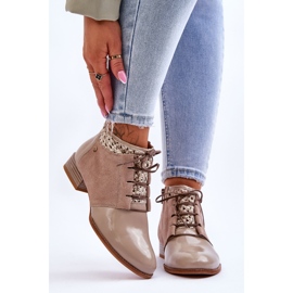 Stivali stringati in pelle Maciejka 05953-04 Beige 1