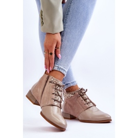 Stivali stringati in pelle Maciejka 05953-04 Beige 2