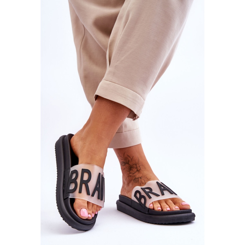 Vinceza Pantofole con plateau da donna nere Brave nero 2