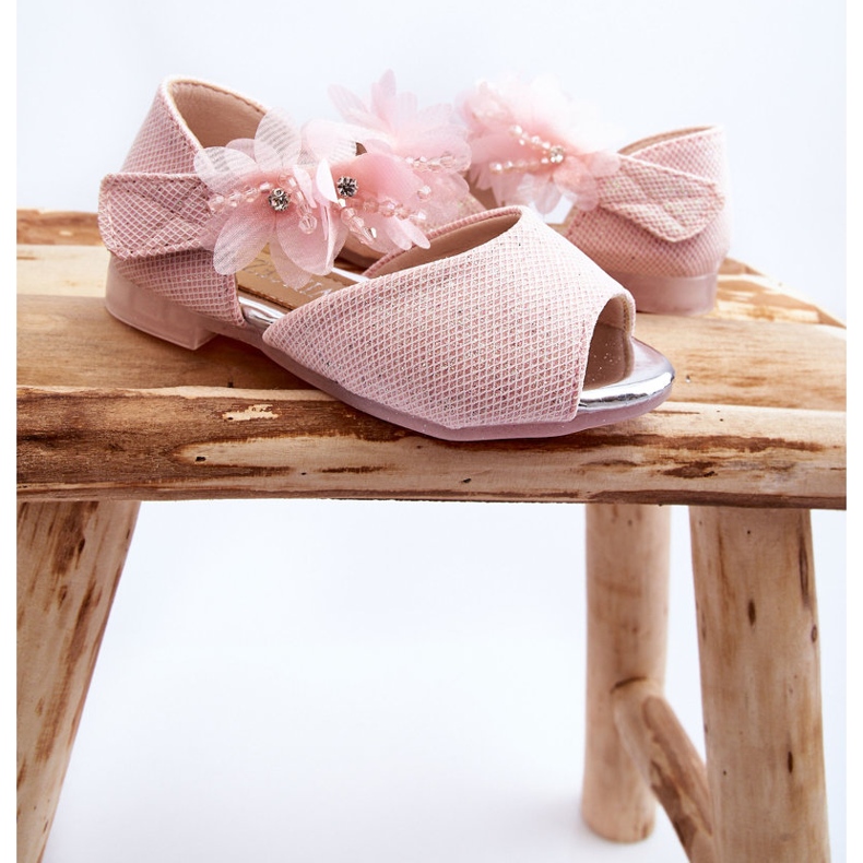 Vinceza Sandali Con Velcro Per Bambini Con Fiori Rosa Fiona 1
