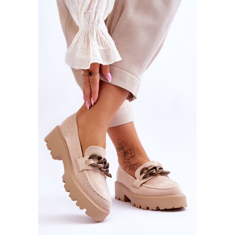 Mocassini Donna Scamosciati S.Barski HX52-222 Beige 2