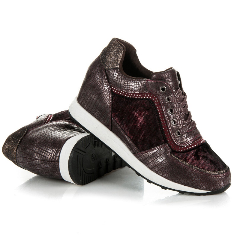 Kylie Sneakers Zeppa Con Stampa Claret rosso 1