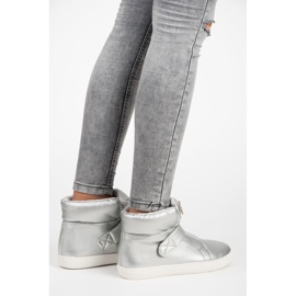 Sneakers alte con velcro grigio 1