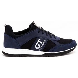 Polbut Scarpe casual da uomo in pelle 2111P blu navy 1