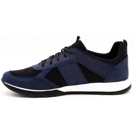 Polbut Scarpe casual da uomo in pelle 2111P blu navy 2