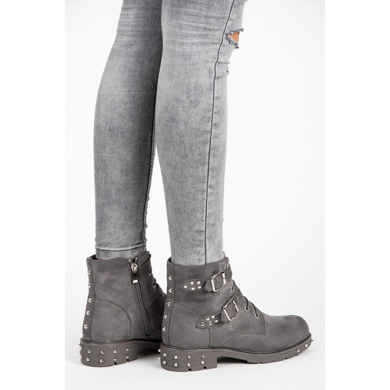 Bestelle Stivali con fiocchi staccabili grigio 1