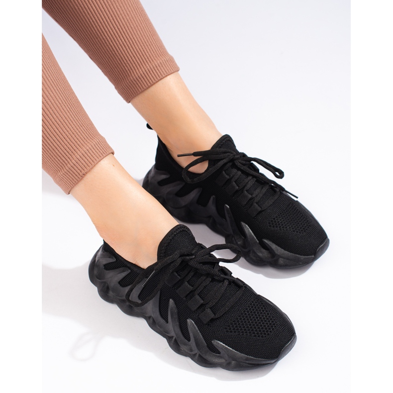 Sneakers da donna Shelovet in tessuto nero 1