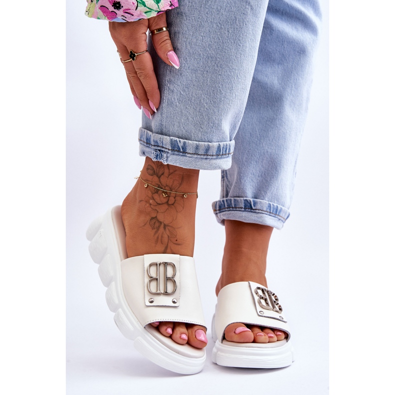 Vinceza Pantofole Platform Da Donna Con Decorazione Beige Monroe 1