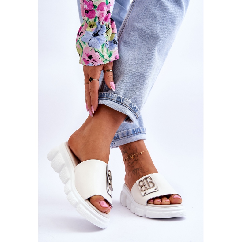 Vinceza Pantofole Platform Da Donna Con Decorazione Beige Monroe 2