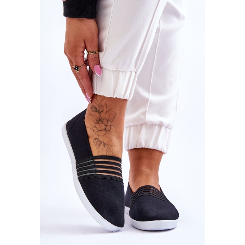 S.Barski Sneakers Slip-On in tessuto da donna Lilis nere nero 1