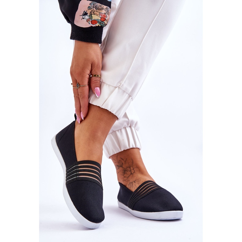 S.Barski Sneakers Slip-On in tessuto da donna Lilis nere nero 2