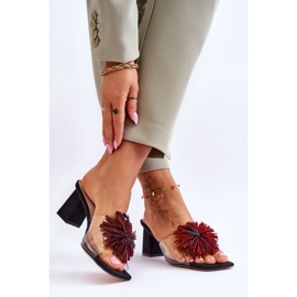 Pantofole trasparenti alla moda con tacco alto S.Barski KV-AP658-1 nere nero 2