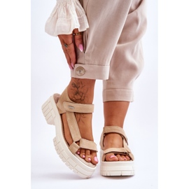 Sandali da donna in pelle scamosciata Big Star LL276036 Beige 1