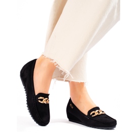 Mocassino Shelovet in camoscio nero 1