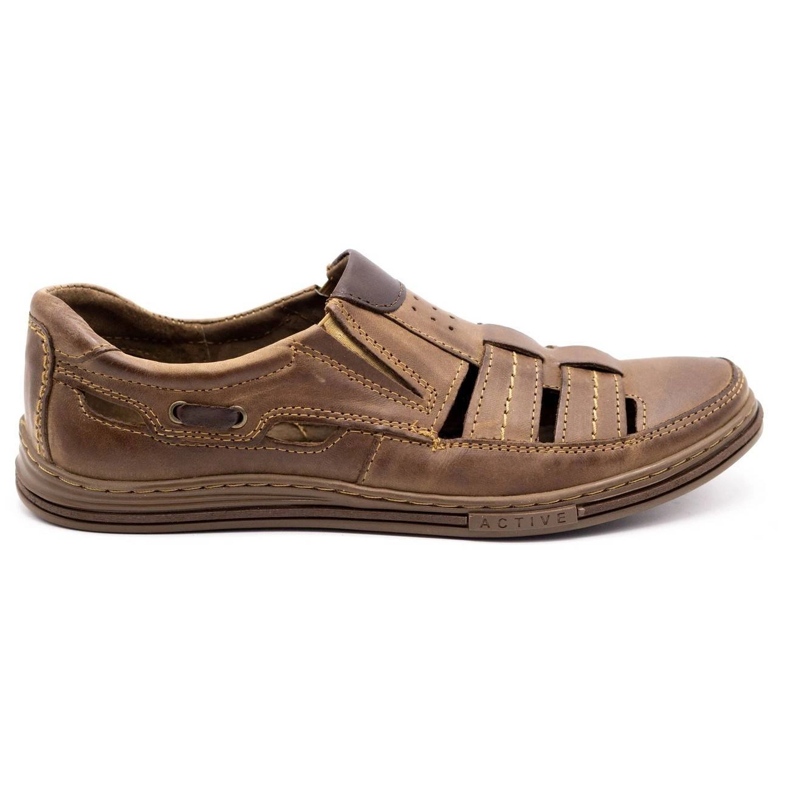 Polbut Scarpe da uomo traforate 06 per il marrone estivo 1