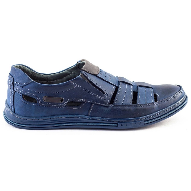 Polbut Scarpe da uomo traforate 06 per l'estate blu navy 1