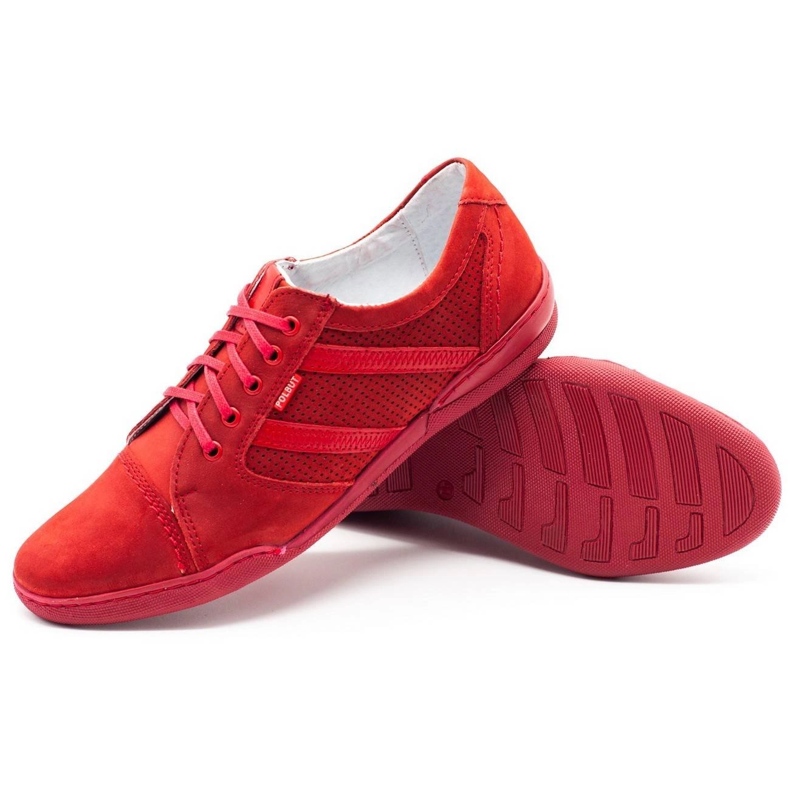 Polbut Scarpe casual da uomo R3 Perforation rosso 1