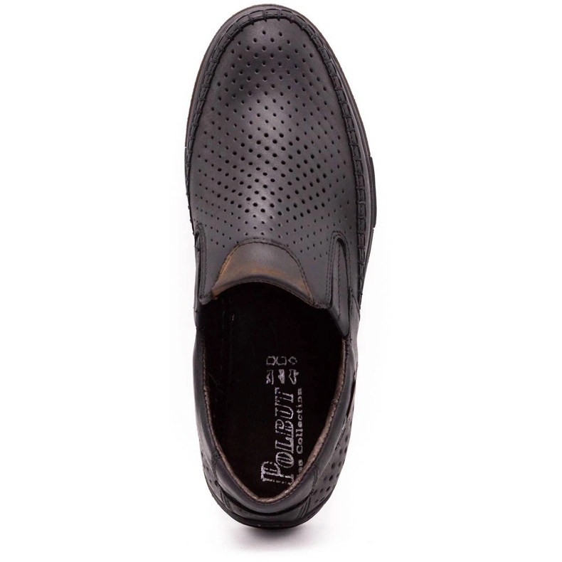 Polbut Scarpe estive da uomo in pelle 09 nere con marroni per l'estate multicolore 1