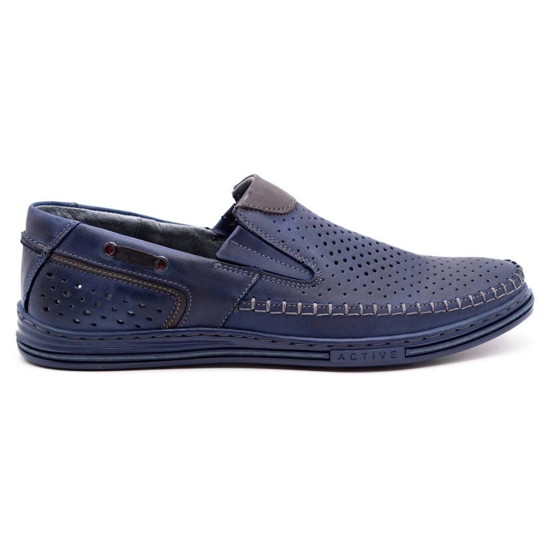 Polbut Scarpe da uomo in pelle 09 per l'estate Blu navy 2