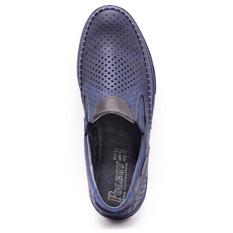 Polbut Scarpe da uomo in pelle 09 per l'estate Blu navy 1