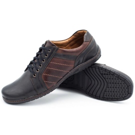 Mario Pala Scarpe da uomo in pelle 616 nere con marrone 2