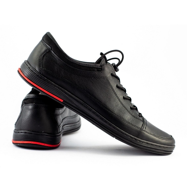 Polbut Scarpe casual da uomo in pelle nera K22 nero 2