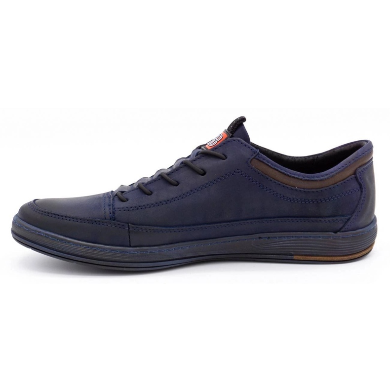 Polbut Scarpe casual da uomo in pelle K22 blu navy con marrone multicolore 1