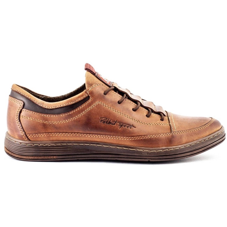 Polbut Scarpe casual da uomo in pelle K22 marrone chiaro 1